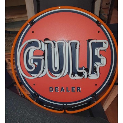 Gulf neon skilt i 44 x 44 cm.